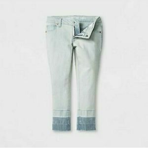 Girls Railroad Striped Ankle Jeans